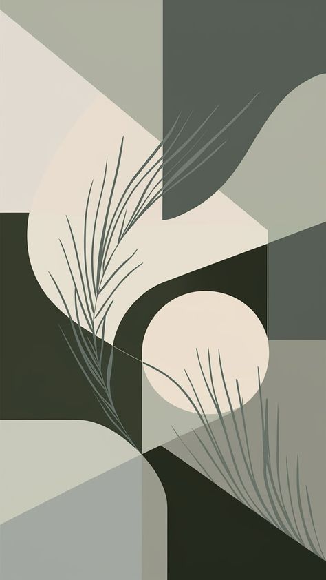 Discover the serenity of minimalist art prints with 'Tranquil Geometry'. This composition fuses Scandinavian color palettes, bold geometric shapes, and flowing lines that echo Bauhaus principles. Emphasizing negative space and organic abstraction inspired by Japanese aesthetics, this artwork invites contemplation and harmony, perfect for modern living spaces or galleries. Elevate your decor with understated beauty and tranquility. Organic Shape Composition, Harmony Design Principle, 5 Elements Of Nature Illustration, 5 Elements Of Nature, Scandinavian Color Palette, Organic Composition, Bauhaus Principles, Minimalist Art Prints, Harmony Design