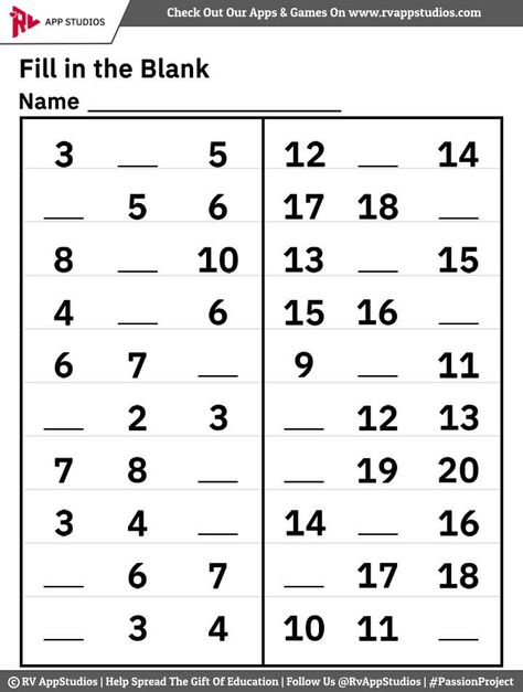 Jr Kg Maths Worksheet, Missing Number Worksheets, Kids Learning Numbers, Easy Math Worksheets, Number Words Worksheets, Number Sense Worksheets, Math Division Worksheets, Maths Worksheet, Preschool Number Worksheets