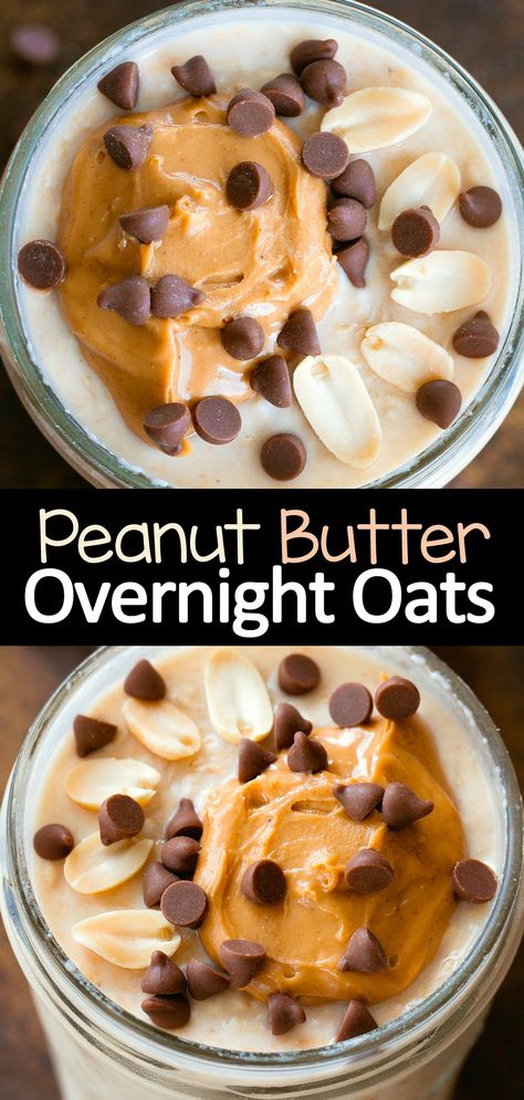 Best Overnight Oats Recipe, Peanut Butter Breakfast, Peanut Butter Overnight Oats, Chocolate Covered Katie, Overnight Oatmeal Recipes, Oat Recipes Healthy, Healthy Breakfast Recipe, Overnight Oats Recipe Healthy, Banana Overnight Oats