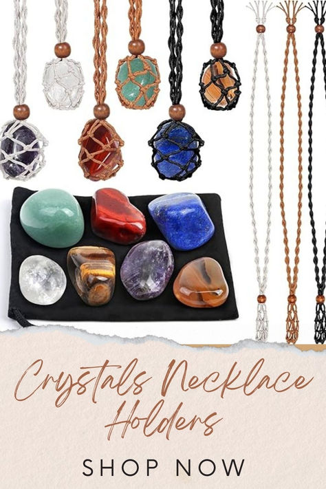 【Natural Crystals and Stones】7 pieces crystal healing energy stones are well polished natural and pure rocks, the high frequencies and energies of crystal stones can help relax and ease the stresses, bringing more good luck and positive energy. (Kind Reminder: Since the chakra stones are natural stones and crystals, which have their own unique shape and natural imperfections, such as scratches, cracks, or inclusions, please accept them as a unique and treasured gift from nature) Spiritual Gift Crystal Necklaces, Spiritual Faceted Crystal Necklaces For Gift, Spiritual Faceted Crystal Necklace For Gift, Necklace Holders, Crystal Cage, Adjustable Hand-strung Spiritual Crystal Necklaces, Faceted Crystal Necklaces For Gift, Spiritual Style, Crystals Necklace, Kind Reminder