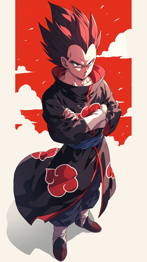 VEGETA FROM DRAGONBALL WEARING AKATSUKI ROBES Dragon Ball Wallpapers Iphone Vegeta, Dragon Ball Iphone Wallpaper, Vegeta Wallpapers 4k, Amazing Wallpaper Iphone, Goku Wallpaper Hd 4k, Db Wallpaper, Vegeta Wallpapers, Vegeta Wallpaper, Akatsuki Wallpaper