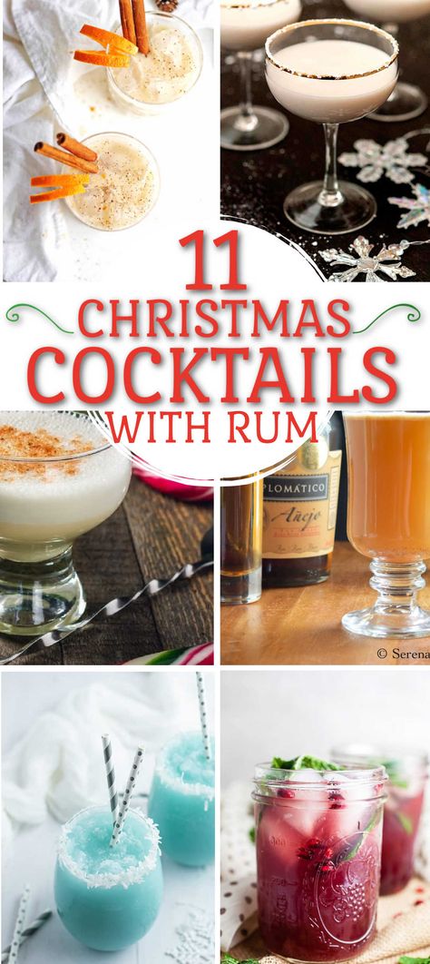 Blended Christmas Drinks, Drinks With Vanilla Rum, 12 Drinks Of Christmas, Rum Based Christmas Drinks, Yummy Holiday Drinks, Christmas Daquiri Recipe, Tito’s Christmas Drink, Coconut Rum Holiday Drink, Captain Morgan Christmas Drinks