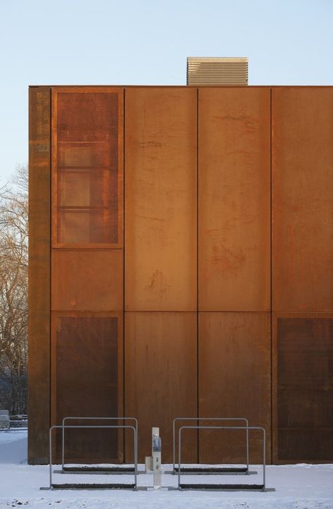 Hackney Marshes, Stanton Williams, Steel Architecture, Steel Cladding, Metal Facade, Facade Cladding, Metal Cladding, Weathering Steel, Burger Bar