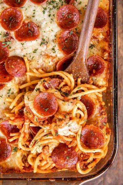 Easy Dinner Ideas For Kids, Sausage Spaghetti Sauce, Pizza Spaghetti Casserole, Dinner Ideas For Kids, Pizza Pasta Casserole, Pizza Spaghetti, Chicken Spaghetti Casserole, Sausage Spaghetti, Spaghetti Casserole