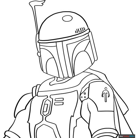 Free Boba Fett from Star Wars Coloring Page for Kids Star Wars Drawings Easy, Star Wars Coloring Sheet, Star Wars Coloring Pages, Star Wars Coloring, Easy Drawing Guides, People Coloring Pages, Free Printable Coloring Sheets, Drawing Guides, Mouse Color