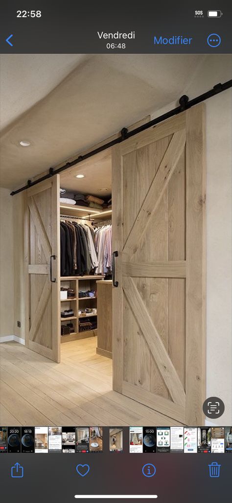 Barn Bedrooms, Barn Style Sliding Doors, Barn Homes, Pole Barn, Barndominium Ideas, Dressing Room Design, Dream House Interior, Sliding Barn Door, Dream House Plans