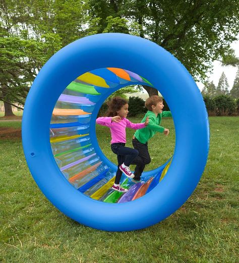 Inflatable Land Roller | Giant Inflatable Wheel | HearthSong Backyard Toys For Kids, Backyard Toys, Inflatable Toy, Giant Inflatable, Outdoor Toys For Kids, Backyard For Kids, Backyard Fun, Play Toys, Play Activities