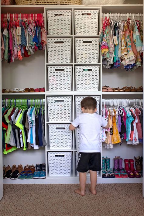 Kids Closet Design, Kids Closet Storage, Toddler Closet, Family Closet, Shared Closet, Boys Closet, Kids Closet, Closet Renovation, Kids Closet Organization