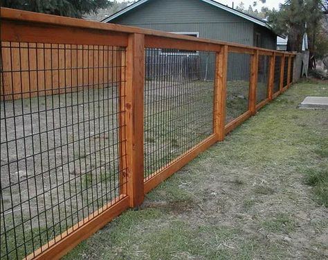 Cheap Privacy Fence, Hog Wire Fence, Wood Fence Design, Diy Garden Fence, Privacy Fence Designs, Cheap Fence, Dog Yard, Front Fence, Types Of Fences