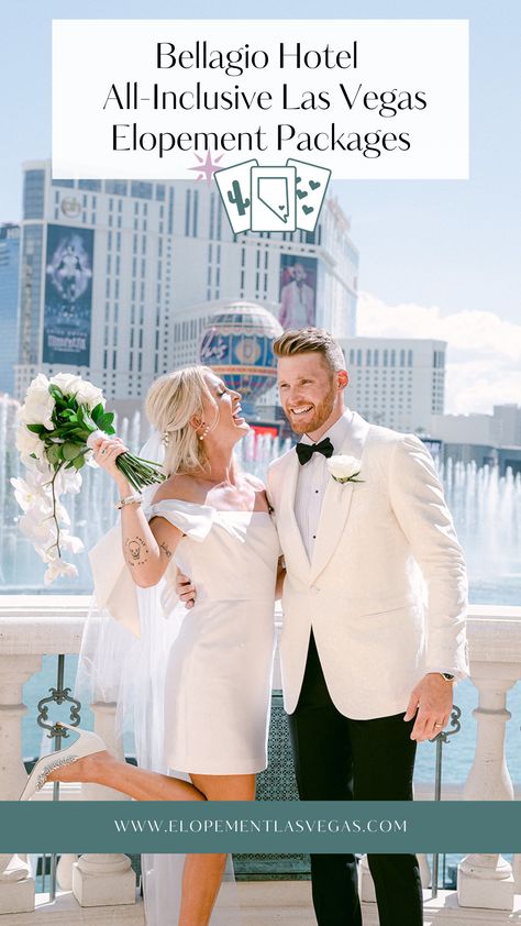 Get ready for a mesmerizing experience as you exchange your vows in front of the world-famous Bellagio fountains in Las Vegas. As the fountains soar and sway, you'll be immersed in a moment of pure magic. Your love story will be elevated to new heights as you say "I do" amidst the beauty and grandeur of this iconic Las Vegas landmark. Are you ready to say your vows and let the fountains serenade your love? Let's make it unforgettable! #BellagioFountainsWedding #bellagiowedding #lasvegaswedding Venetian Las Vegas Wedding, Bellagio Wedding Vegas, Little White Wedding Chapel Las Vegas, Las Vegas Wedding Aesthetic, Las Vegas Wedding Pictures, Vegas Wedding Bouquet, Bellagio Wedding, Las Vegas Vow Renewal, Vegas Wedding Aesthetic