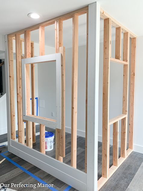 Indoor Playhouse - Modern Farmhouse Style Tour | Our Perfecting Manor Indoor Playhouse With Loft, Built In Playhouse Basement, How To Build Indoor Playhouse, Playroom Playhouse Diy, Build Indoor Playhouse, Built In Playhouse, Bedroom Playhouse, Playhouse Loft Bed Diy, Basement Playhouse Ideas