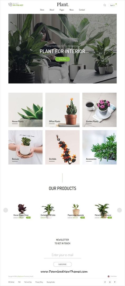 Online Store Website, Webdesign Inspiration, Shopify Website Design, Plant Shop, Shopify Design, Aquaponics System, Design Websites, Office Plants, Shopify Website