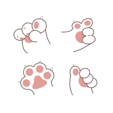 Cat Claw Illustration, Drawing Cat Paws, Kitten Paws Drawing, Cat Paw Drawing Simple, Cat Claws Drawing, Cat Paw Reference, Kitty Paws Drawing, How To Draw Cat Paws, Cute Cat Paws Drawing