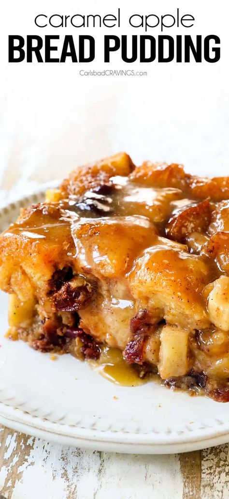 Carmel Apple Bread Pudding Recipe, Bread Pudding Recipe Apple, Caramel Apple Bread Pudding Recipe, Apple Walnut Bread Pudding, Bread Pudding Thanksgiving, Apple Bread Pudding With Caramel Sauce, Apple Bread Pudding Recipe Easy Simple, Bread Pudding Christmas, Bread Pudding With Apples Recipe