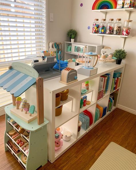 Playroom Organisation, Small Playroom, Living Room Playroom, Baby Playroom, Basement Playroom, Girls Playroom, Toddler Playroom, Kids Playroom Decor, Playroom Design