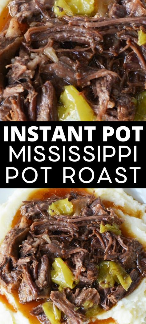 Missippi Pot Roast Instant Pot, Instapot Mississippi Pot Roast Recipe, Instant Pot Arm Roast, Quick And Easy Instant Pot Recipes, Mississippi Pot Roast Instant Pot, Instant Pot Mississippi Roast, Instant Pot Mississippi Pot Roast, Instant Pot Roast, بطاطس مهروسة