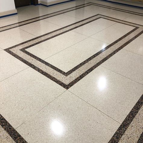 Beautiful terrazzo floor #epoxyterrazzo Tiles Floor Hall, Terrazo Design Floor, Hall Granite Design, Floor Marble Pattern Design, Hall Marble Floor Design, Tiles For Hall Floor, Flour Tiles Design, Marble Flooring Pattern Design, Entrance Floor Design