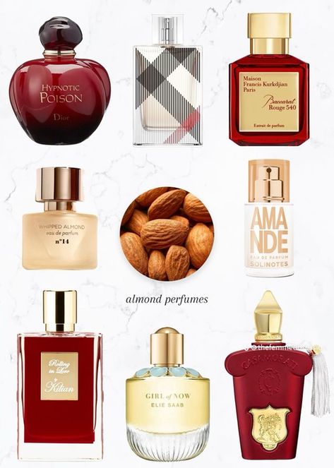 It's a note that, when balanced just right, can transform a scent into something luxurious yet approachable. Almond perfumes offer a perfect blend of sensuality and elegance, making them a must-have for anyone looking to add a unique twist to their fragrance wardrobe. Almond Scented Perfume, H&m Perfume, Clean Fragrances For Women, How To Smell Like Almond, Almond Perfume, Mfk Baccarat Rouge 540, Almond Fragrance, Girl Of Now, Almond Scent