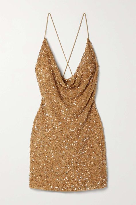 Perfect Party Dress, Gold Dress Short Classy Party, Gold Sequin Dress Short Party, Glitter And Gold Outfit, Gold Party Dress Short Glitter, Night Dresses Party Club, Gold Sparkle Mini Dress, Mini Embellished Dress, Gold Glitter Mini Dress