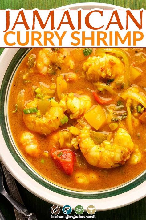 Curry Shrimp Jamaican, Shrimp With Coconut Milk, Jamaican Curry Powder, Shrimp Curry, Curry Recipes Easy, Jamaican Curry, Jamaican Cuisine, Best Curry, Jamaican Dishes