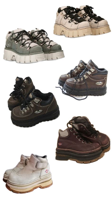 Chunky Shoes Outfit Aesthetic, New Rock Sneakers, Fairygrunge Shoes, New Rocks Shoes, Earthy Aesthetic Shoes, Lace Ideas Shoes, New Rocks Styling, How To Draw Chunky Shoes, Art Company Shoes