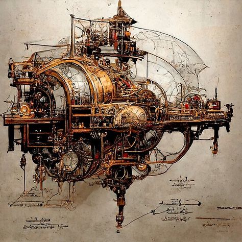 Steampunk Machines, Rollup Design, Steampunk Drawing, Steampunk Ship, Steampunk Images, Steampunk Illustration, Steampunk Vehicle, Steampunk City, Steampunk Artwork