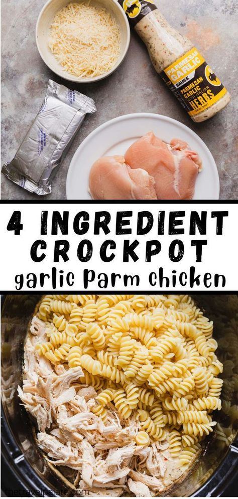 garlic parmesan chicken Crockpot Garlic Parmesan Chicken Pasta, Garlic Parm Chicken, Parm Chicken, Parmesan Chicken Pasta, Chicken Crockpot Recipes Easy, Chicken Parmesan Pasta, Easy Crockpot Dinners, Buffalo Wild, Garlic Parmesan Chicken