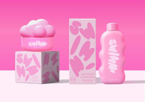 SWIMMI / Kids brand identity :: Behance Pink And Blue Packaging, Skincare Mockup, Natural Cosmetics Packaging, Soap Packaging Design, Pink Packaging, Soap Design, Skin Care Business, Luxury Packaging Design, Drinks Packaging Design