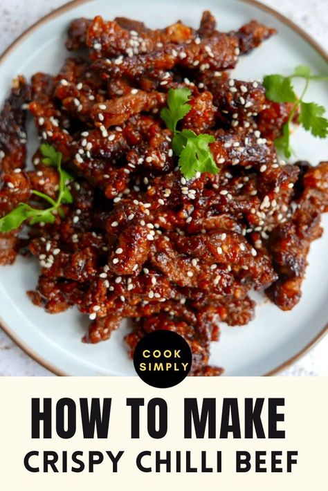 Spicy Crispy Beef Chinese, Cube Steak Chinese Recipes, Sweet Chili Beef Recipe, Chilli Beef Recipe Chinese, Crispy Asian Beef, Chinese Crispy Beef, Asian Chilli Sauce, Crispy Chilli Beef Recipe, Asian Crispy Beef