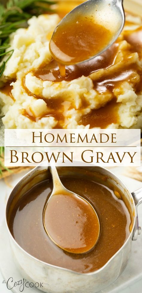 Gravy Recipe No Drippings, Brown Gravy Recipe Easy, Easy Brown Gravy, Beef Gravy Recipe, Homemade Brown Gravy, Brown Gravy Recipe, Homemade Gravy Recipe, Easy Gravy Recipe, Thanksgiving Cooking