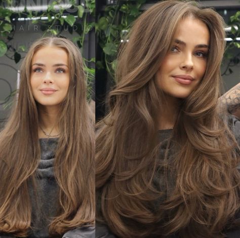 Sammy Robinson Hair Brown, Fine Babylights, Brunette To Blonde Before And After, Natural Light Brown Hair, Caramel Brunette, Sandy Brown Hair, Soft Brown Hair, Haircut Transformation, Balayage Caramel