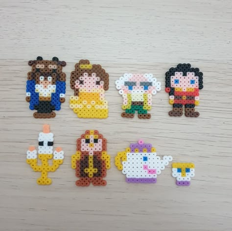 Disney Character Perler Beads, Perler Beads Ideas Characters, Small Disney Perler Beads, Disney Pearl Beads, Disney Fuse Beads, Disney Melty Beads, Beauty And The Beast Perler Beads, Perler Beads Characters, Perler Beads Ideas Disney