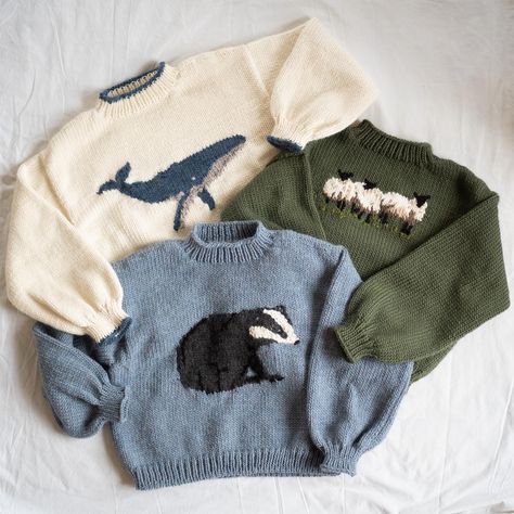 Crochet Animal Sweater, Fall Sweaters 2024, Colourful Knitted Sweater, Embroidery On Knitted Sweater, Embroidered Knit Sweater, Embroidery Sweater Ideas, Graphic Knit Sweater, Embroidery Jumper, Jumper Embroidery