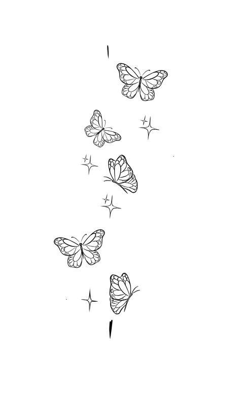 Butterfly Tattoo Vintage, Butterfly Rib Tattoo Stencil, Butterfly Designs Tattoo, Whimsical Hummingbird Tattoo, Flowers And Butterfly Drawing, 111 Butterfly Tattoo, Butterfly With Cross Tattoo, Flying Butterflies Tattoo, Butterfly Trail Tattoo