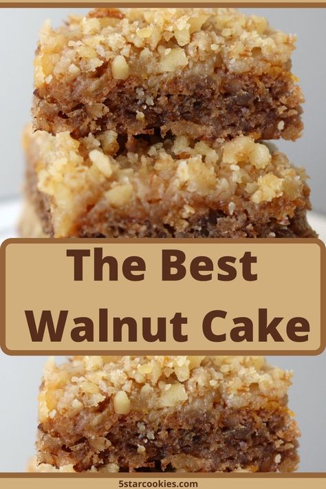 Walnut Cake Recipe Easy, Walnut Recipes Dessert, Walnut Dessert, Walnut Cake Recipe, My Dream Come True, Bolo Red Velvet, Star Bread, Family Cake, Walnut Recipes