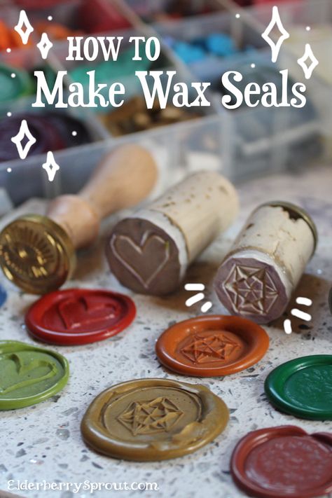 Make Your Own Wax Seal, How To Do Wax Seals, Make Your Own Wax Seal Stamp, How To Do Wax Seal Stamp, Wax Stamps Diy, Crafts With Wax Seals, How To Make Wax Seals Diy, Wax Crafts Diy, Diy Wax Seal Stamp Crayon