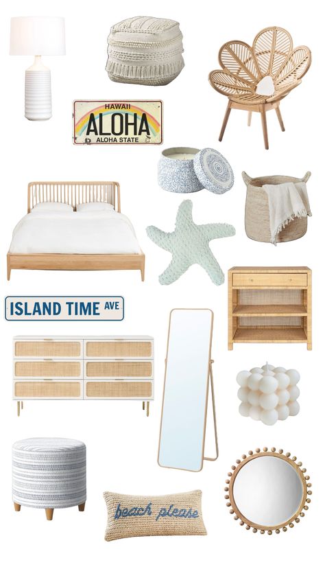 Tsitp Room Decor, Beachy Clean Girl Room, Vintage Beach Bedroom Ideas, White And Gold Coastal Bedroom, Hawaii Dorm Room Ideas, Cool Beach Room Ideas, Summer Bedroom Ideas Beach Themes, Things U Need In Your Room, Beach Boho Bedroom Decor