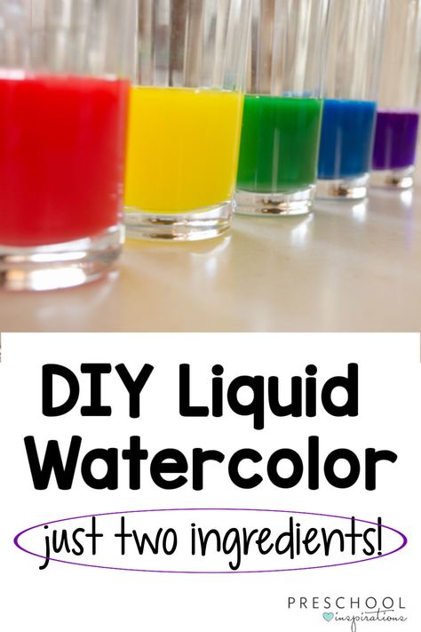 Food Color Painting, Diy Liquid Watercolor Paint, Liquid Watercolor Diy, Diy Watercolor Paints, How To Make Liquid Watercolors, How To Use Liquid Watercolor Paint, Diy Water Paint, Pre K Watercolor Activities, Diy Watercolor Spray Paint