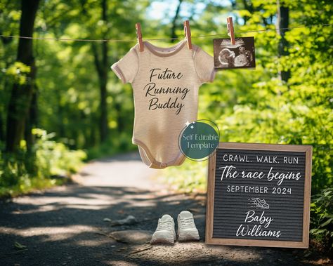 Running Pregnancy Announcement, Digital Outdoors Baby Reveal, Gender Neutral Marathon Runner Editable Template, Hiking Social Media Reveal Camping Buddy, Pregnancy Gender Reveal, Spring Camping, Summer Neutrals, Adventure Baby, Baby Reveal, Etsy Instagram, Adventure Camping, Big Adventure