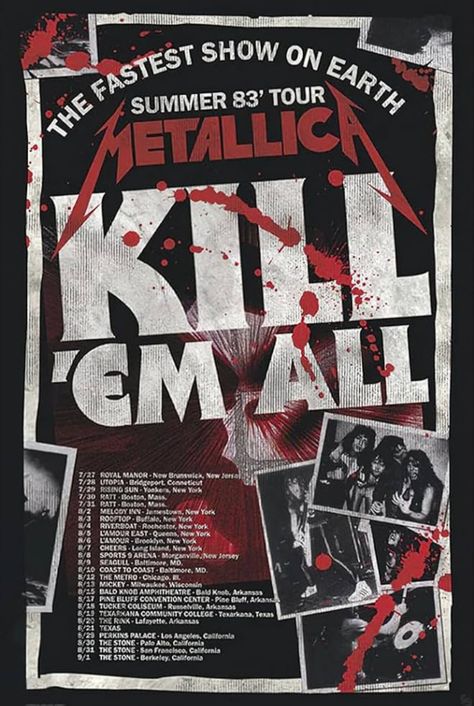 Metallica poster Metallica Music, Rock Band Posters, Punk Poster, Georg Listing, Plexi Glass, Band Poster, Tour Poster, 80s Style, Rock Posters