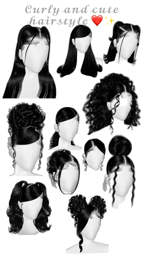 𝓒𝓾𝓻𝓵𝔂 𝓪𝓷𝓭 𝓬𝓾𝓽𝓮 Hairstyles With Curled Hair, Outfits Latina, Diy Hair Wig, Best Haircuts For Women, Quick Curly Hairstyles, Virtual Hairstyles, Beauty Apps, Latina Hair, Parting Hair