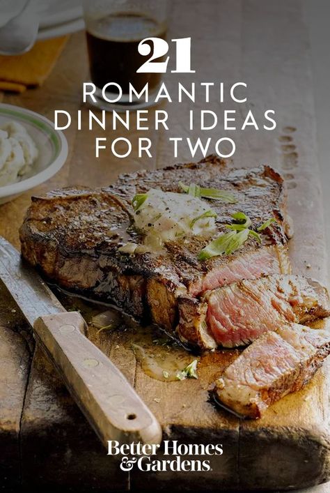 Savor one of these special dinner ideas for two this Valentine’s Day. Whip up a homemade romantic Valentine’s Day dinner recipe as a couple with our handpicked recipes featuring elegant seafood, succulent steaks, sophisticated salads, and more. #valentinesdaydinner #dinnerfortwo #bhg Romantic Homemade Dinner Ideas, Homemade Fancy Dinner, Romantic Dinners For 2, Seafood Valentines Day Dinner, Sweetest Day Dinner Ideas, Elegant Dinner For Two Romantic, Thanksgiving Dinner For Two Romantic, Romantic Steak Dinner For Two At Home, Romantic Dinner Menu For Two