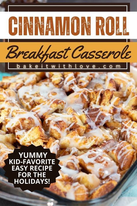 Breakfast Casserole Ideas, Cinnamon Roll Breakfast Casserole, Cinnamon Roll Casserole Recipe, Cinnamon Roll Breakfast, Sweet Breakfast Casserole, Casserole Ideas, Easy Breakfast Casserole, Cinnamon Roll Casserole, Cinnamon Roll Bake