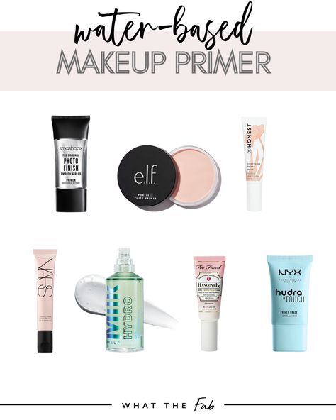 Water Based Primer And Foundation, Milk Primer Aesthetic, Silicone Vs Water Based Makeup Primer, Water Based And Silicone Based Makeup, Water Base Makeup, Silicone Vs Water Based Primer, Primer And Foundation Combo, Silicone Makeup Products, Best Water Based Foundation