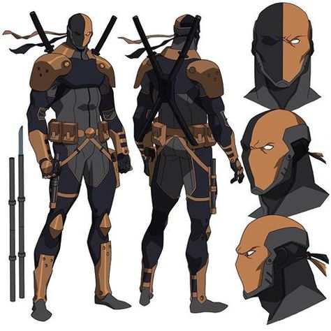 Deathstroke aka Slade Wilson as he appeared in Teen Titans: Judas Contract, 2015. For this movie I updated the costume and gear that I originally designed for him in Son Of Batman. I love drawing this guy! #deathstroke #sladewilson #villain #mercenary #assassin #leagueofshadows #teentitans #judascontract #dccomics #dcuniverse #characterdesign #design #animation #art #wbanimation Teen Titans Judas Contract, Judas Contract, Phil Bourassa, Dc Deathstroke, Rogue Comics, Deathstroke The Terminator, Slade Wilson, Son Of Batman, Batman Concept