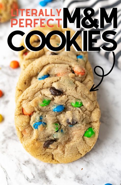 M&M Cookies M M And Chocolate Chip Cookies Recipe, Soft Chewy M&m Cookies, M&m Cookies Soft, Peanut M And M Cookies, Subway M&m Cookie Recipe, Soft M And M Cookies, Chewy M M Cookies Recipe, Chocolate Chip Mm Cookies, Mint M And M Cookies