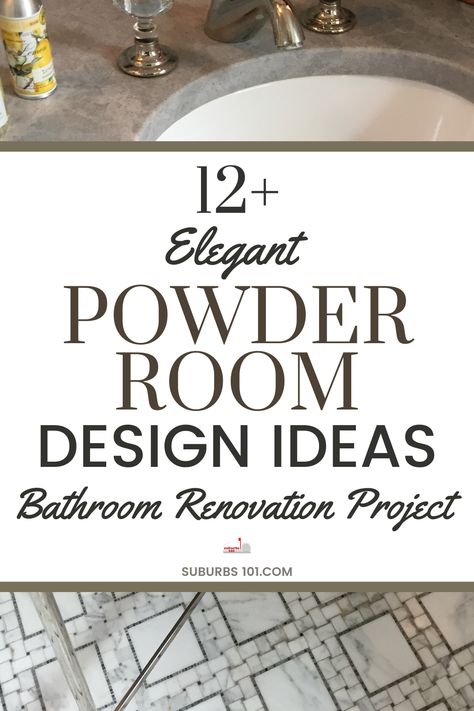 Are looking for elegant powder room design ideas for your bathroom renovation? Your powder room is your fancy bathroom and leaves a lasting impression on your guests. When it comes to powder room remodels, don’t skimp. Splurge on the bathroom tiles, the bathroom faucets, the bathroom vanity and bathroom lighting. After all, it’s your show off bathroom- you want to impress your guests! Check out these stunning powder room ideas from luxury homes. Feminine Half Bathroom Ideas, Fancy Powder Bathroom, Powder Room With Vanity, Small Guest Powder Room Ideas, Minimalist Powder Room Ideas, Glamorous Powder Room Ideas, Beautiful Powder Rooms Luxe, Classy Guest Bathroom, Small Powder Room Remodel Ideas