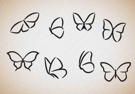 Easy Cute Butterfly Drawings, Cute Butterfly Sketch, Butterfly Drawing On Wall, Simply Butterfly Drawing, East Butterfly Drawings, Small Butterfly Tattoo Stencil Outline, How To Draw Butterflies Easy, Easy Butterflies To Draw, Butterfly Drawings Simple