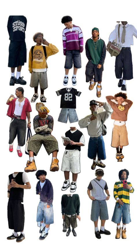 Summer School Fits, Jorts Outfit, Skate Fits, Apparel Design Inspiration, Streetwear Ideas, Guys Fits, 90s Fashion Men, Cool Kids Clothes, Outfit Streetwear