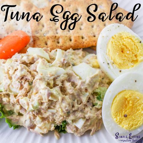 This deliciously creamy Tuna Egg Salad combines tin tuna with boiled eggs, taking the classic tuna salad up a notch. Mustard Tuna Salad, Old Fashioned Tuna Salad, Nonny’s Tuna Salad, Tuna Fish Salad With Eggs, Tuna Egg Recipes, Basic Tuna Salad Recipe, Tuna Salad Without Celery, Different Egg Salad Recipe, Tuna And Crab Salad